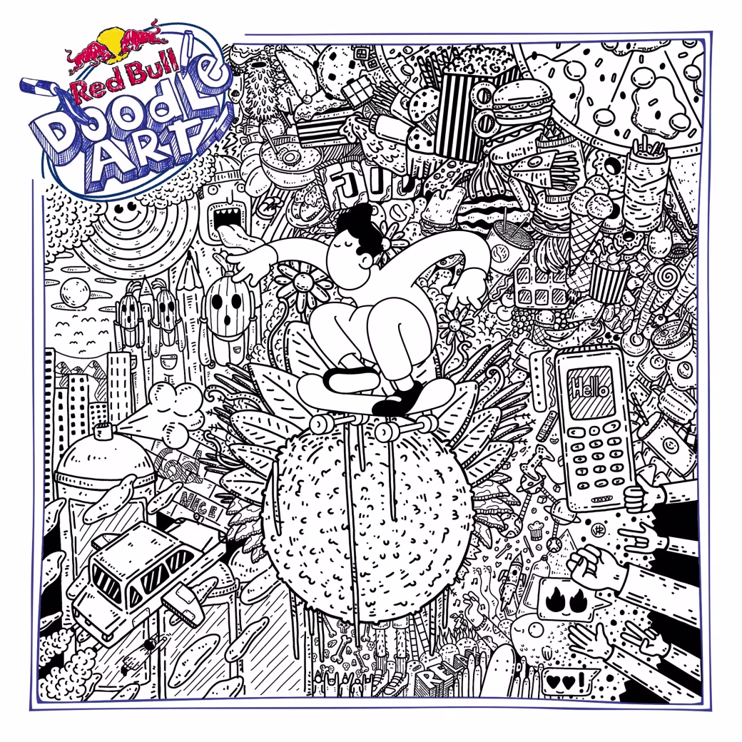 Red Bull Doodle Art Collection mentored by Burnt Toast #776/12935