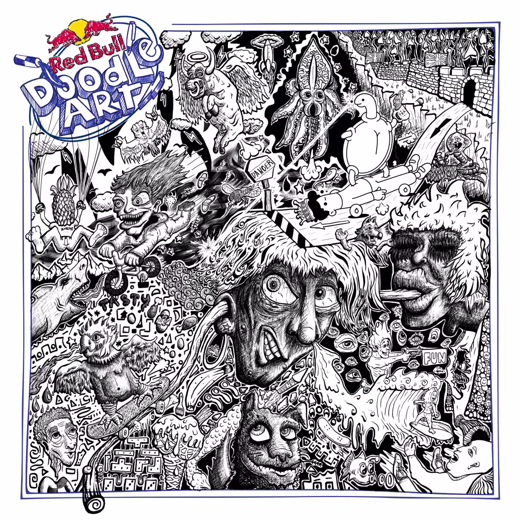 Red Bull Doodle Art Collection mentored by Burnt Toast #11284/12935