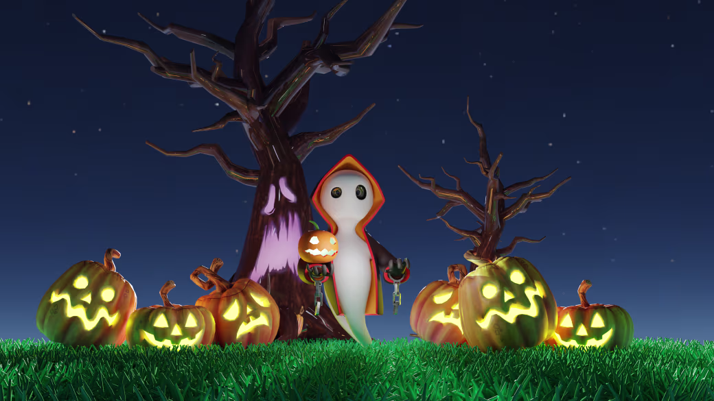 Ghost and Scary Pumpkin
