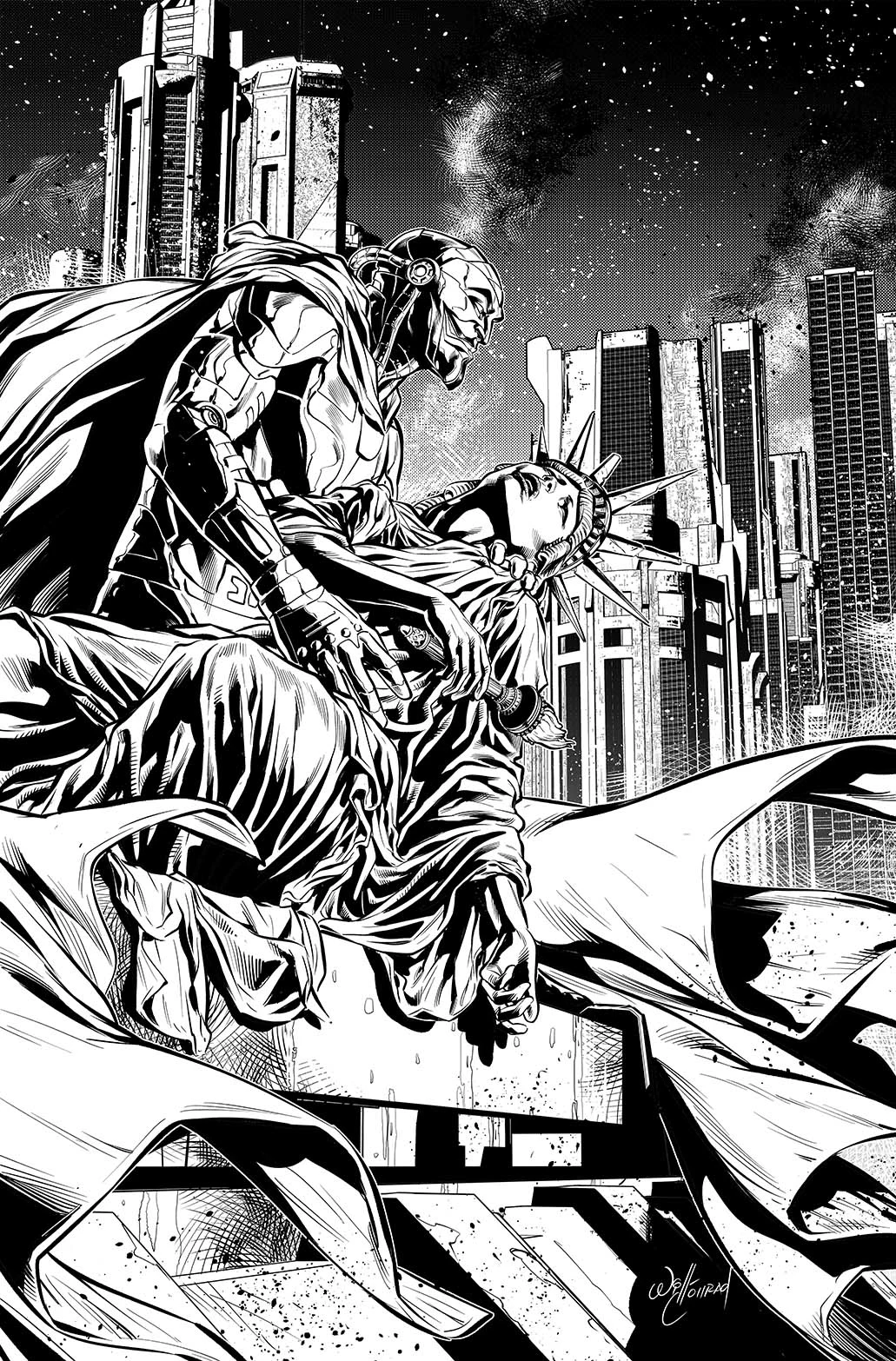 SATOSH1 x Lady Liberty I. (original drawing)