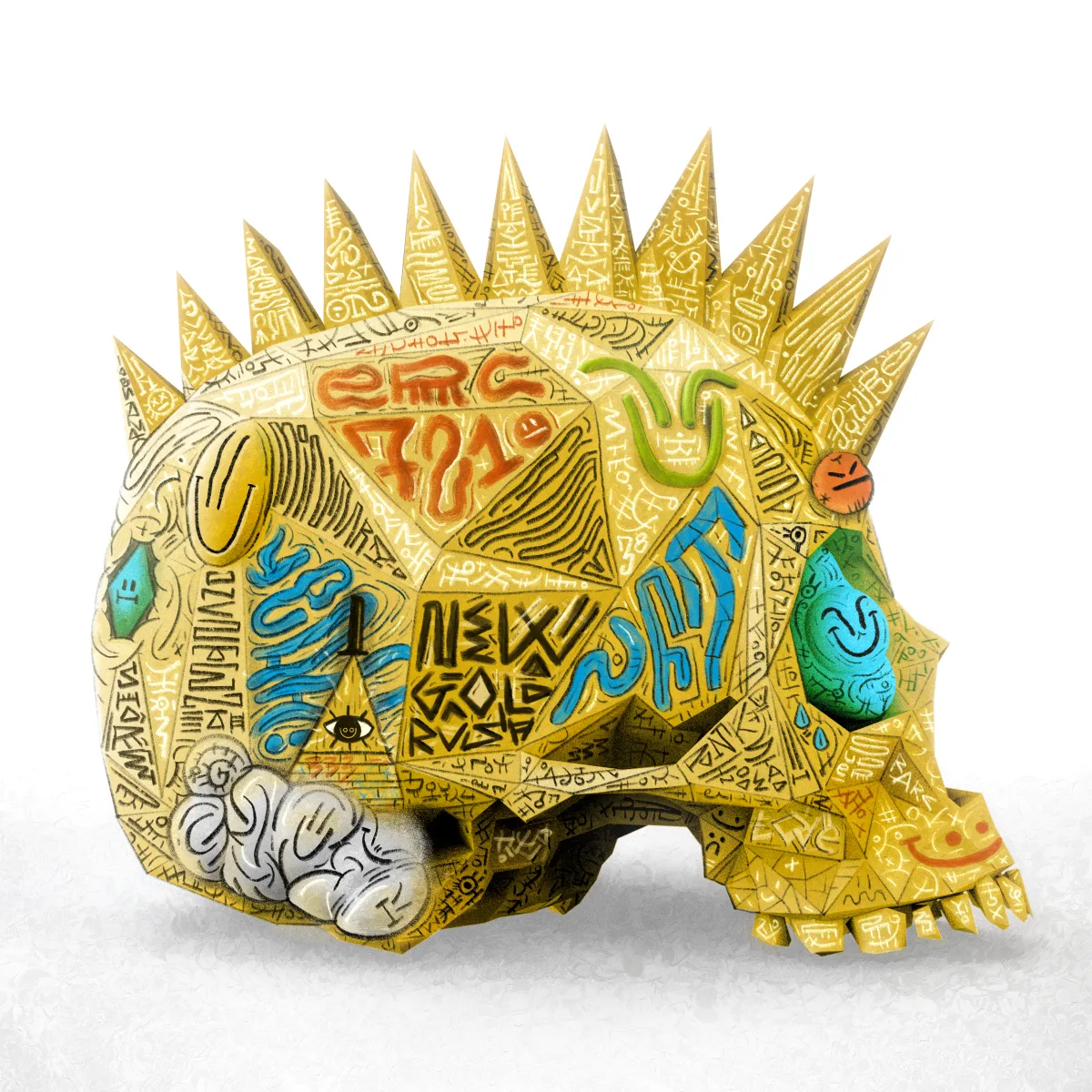 CryptoVandalized Ekaitza Skull by Flan