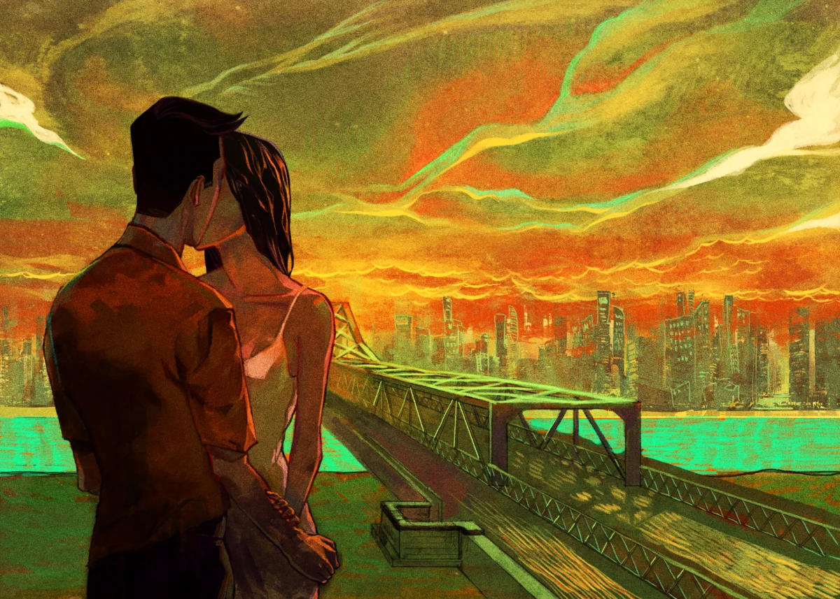 A Kiss by Long Bien Bridge