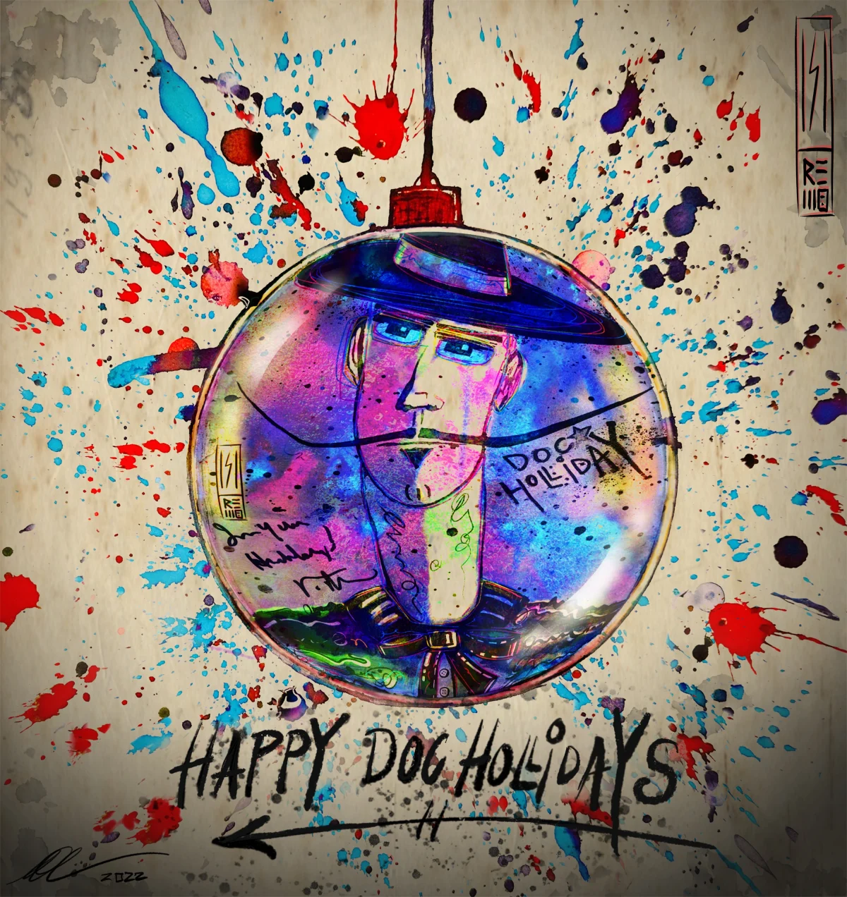 "In Vino Veritas" Ornament by Remo  - Glitch Version