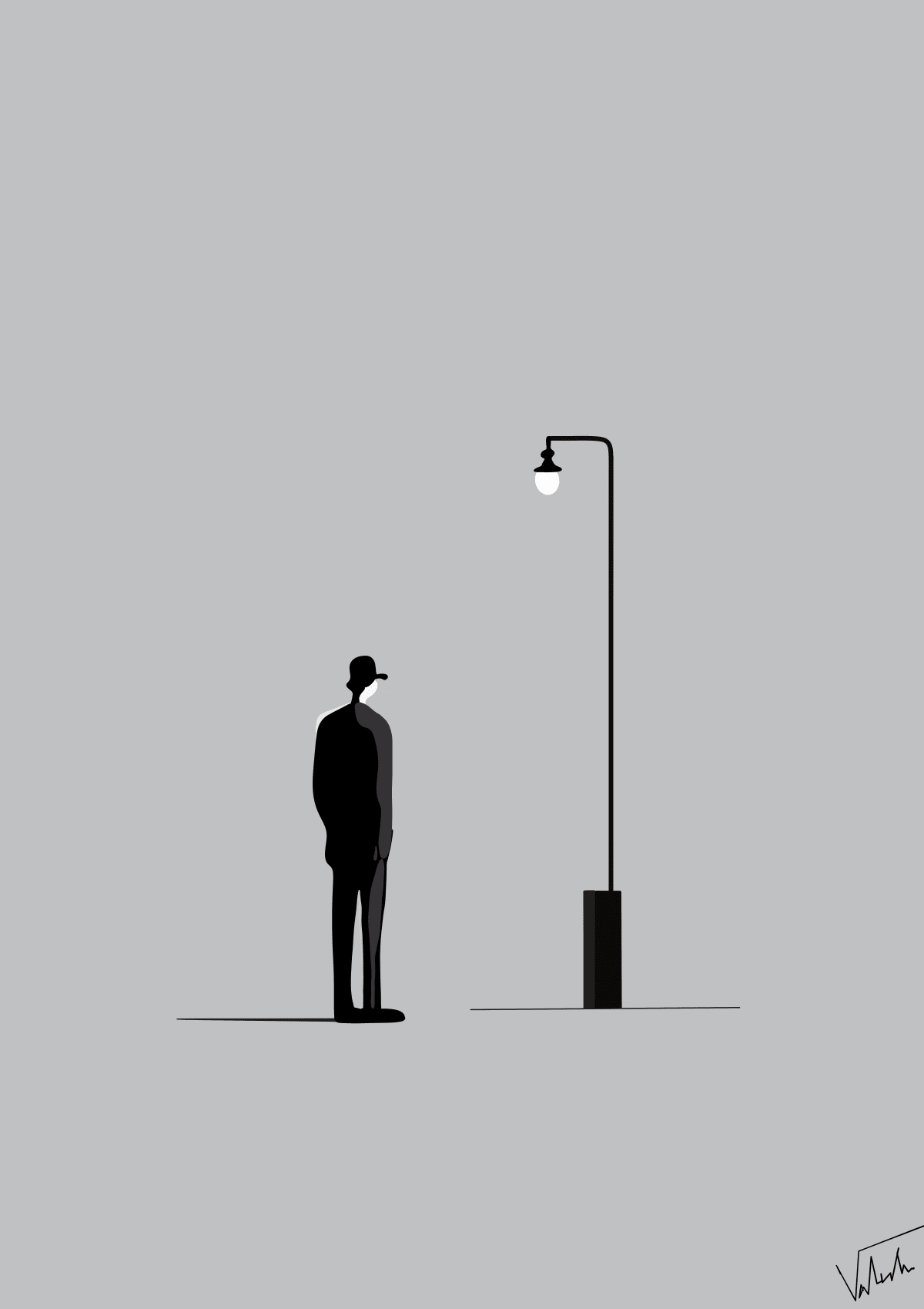 The man and the street lantern