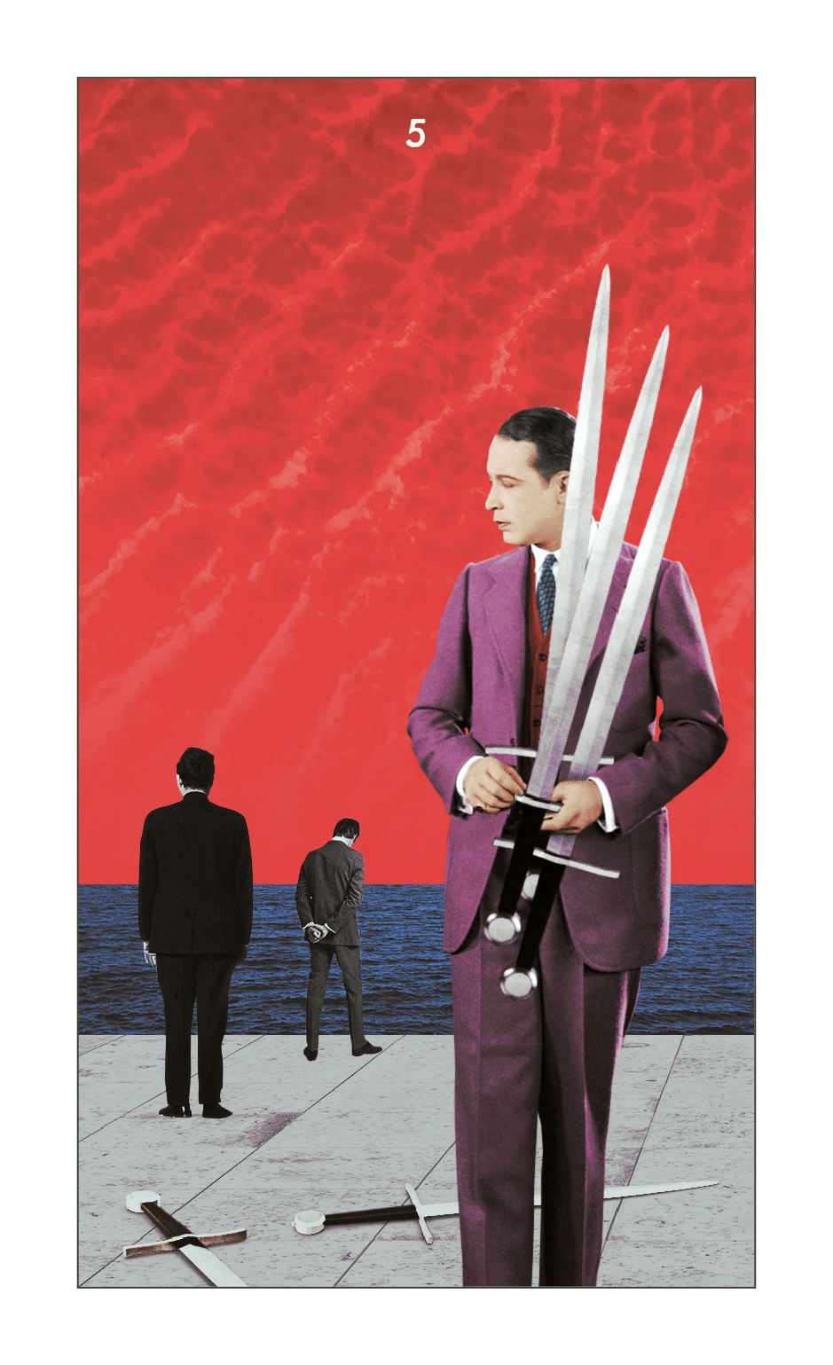The Hidden Message Tarot Five of Swords