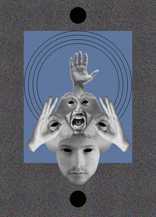 Surrealism Style With Faces And Hands