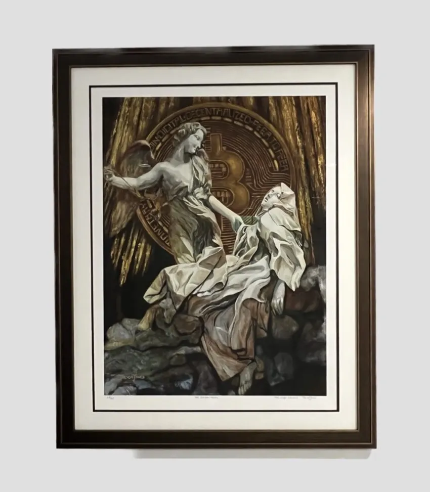 Bitcoin Angel Open Edition, Signed and Framed Limited Edition AR Print