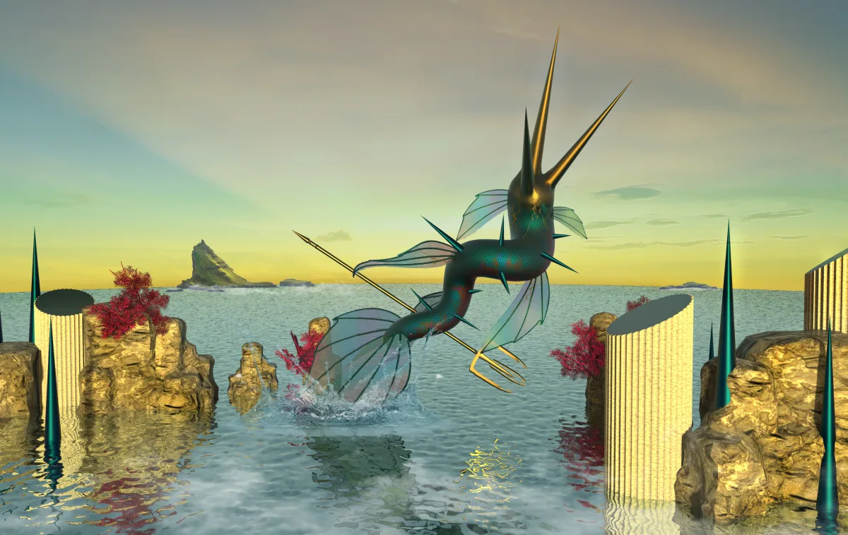 Poseidon Above The Sea