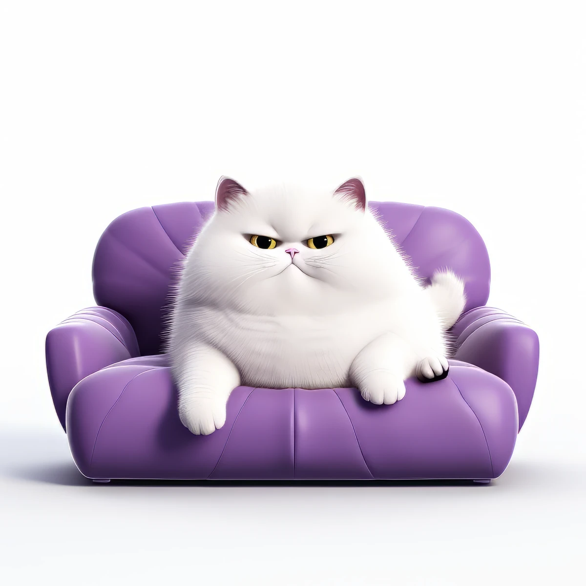 White SOFA CAT