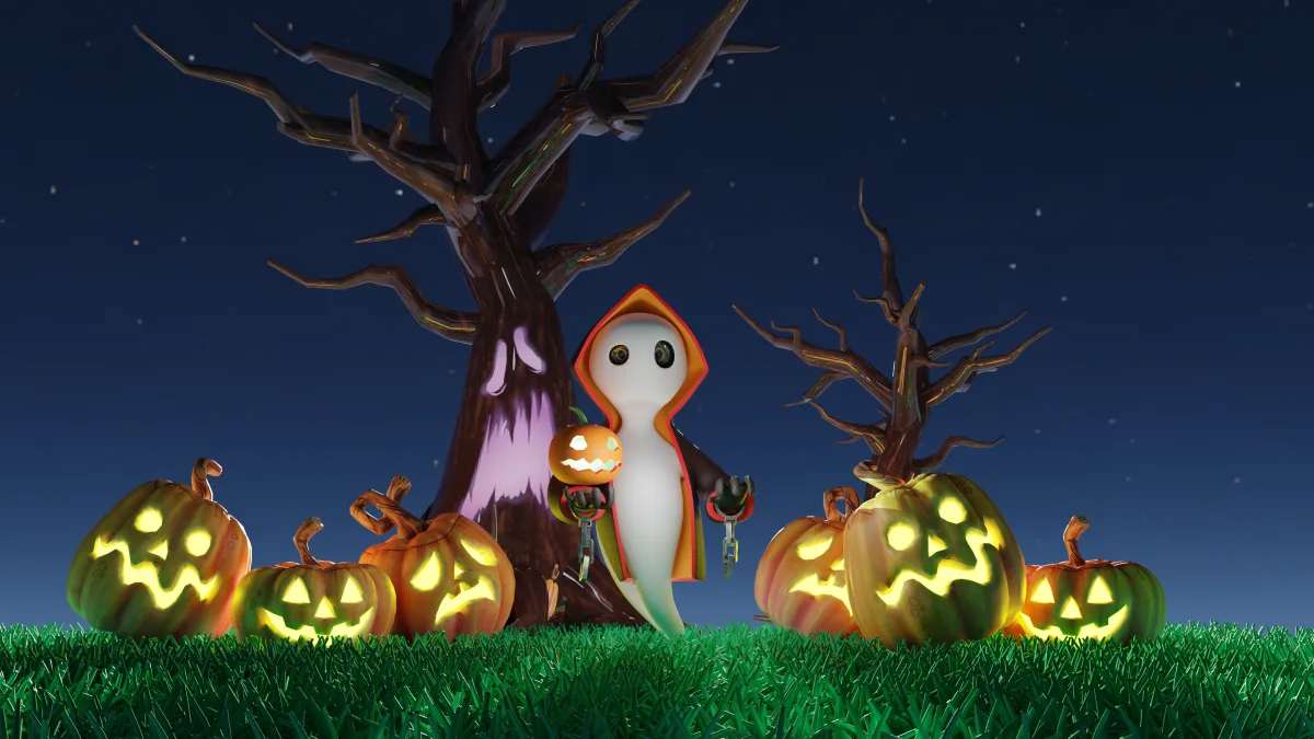 Ghost and Scary Pumpkin