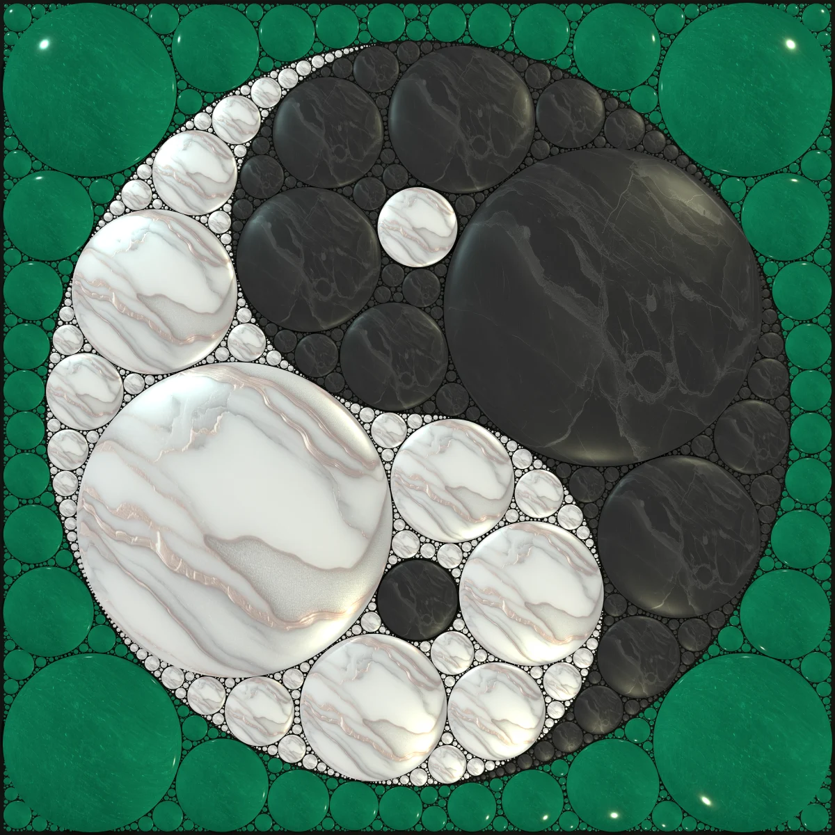Pebbled Yin Yang