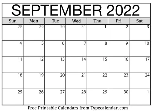 September  Calendar