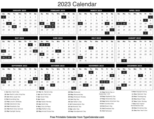 Calendar 2023