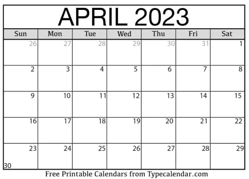 April Calendar