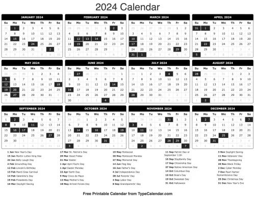 Printable Calendar 2024