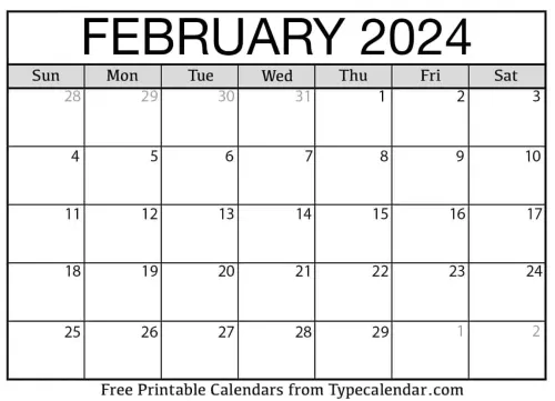 Calendar February