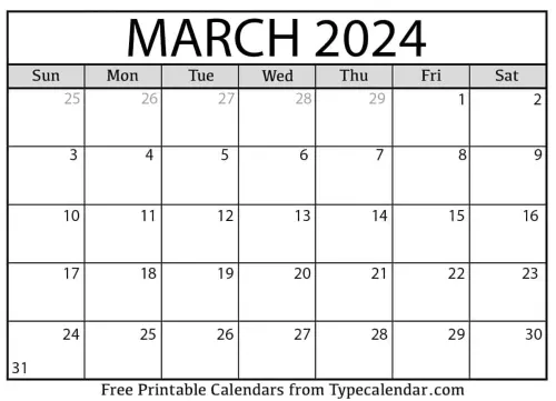 March 2024 Calendar