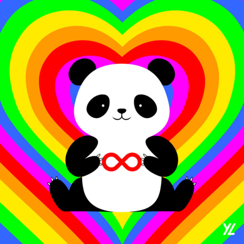 Panda holding an Infinity Sign