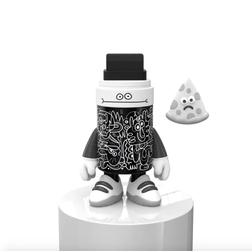 Jon Burgerman Marker Mascot (B&W)