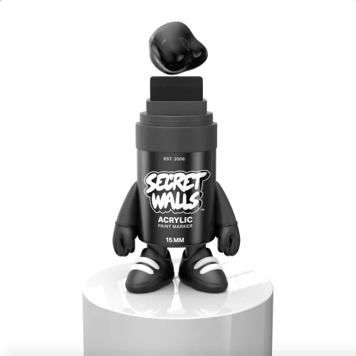 Secret Walls Marker Mascot (Black and White)
