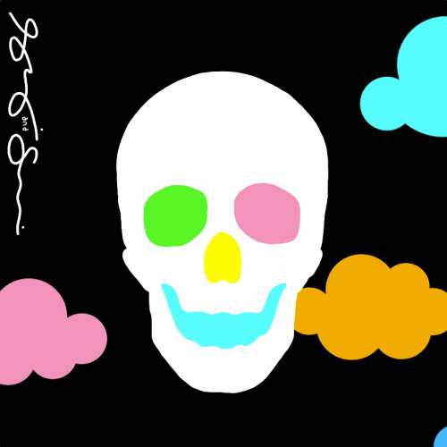 skull and clouds by shelby and sandy