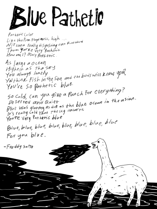 Poem of blue pathetic