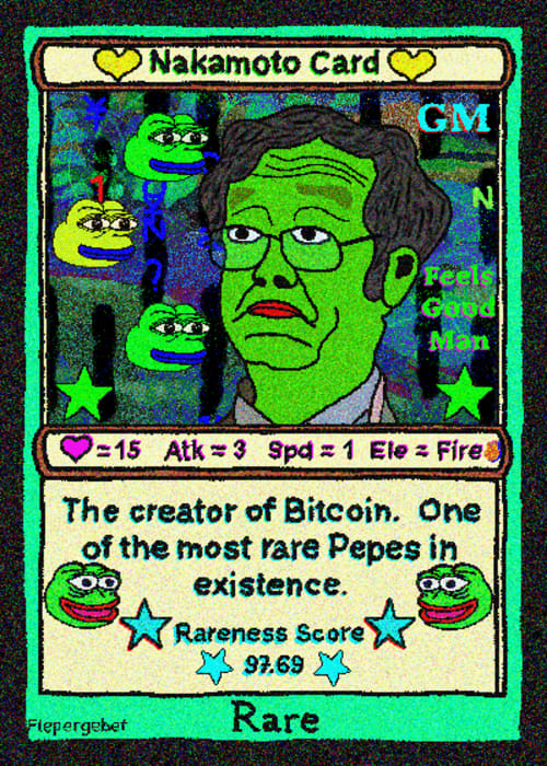 NakaMoto Card - Rare Pepe
