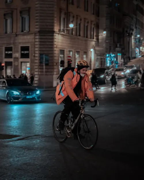 Orange On A Bike