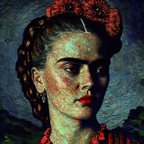 Frida Kahlo Through Eyes Of Van Gogh