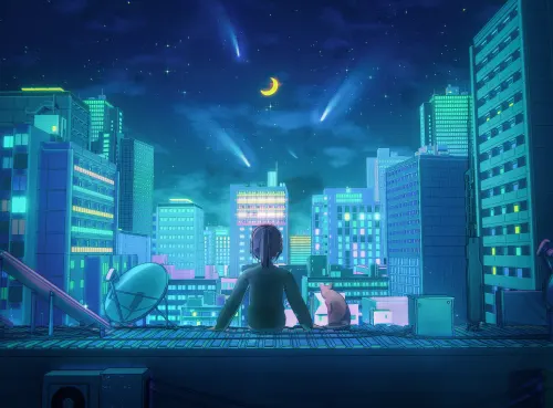 Moonlit Rooftop