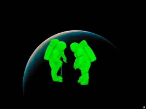 Two Green Astronauts - On the Dark Side of The Moon