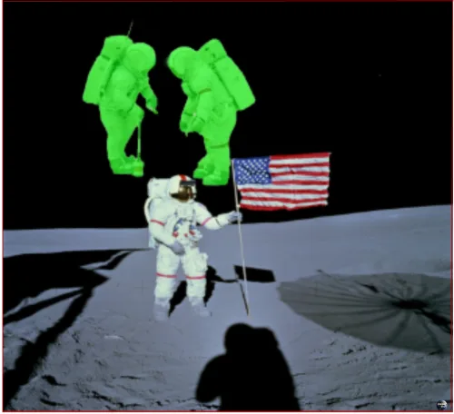 Boots & Flags - Two Green Astronauts