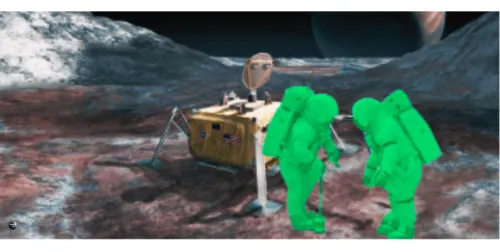 Mars Rover - Two Green Astronauts