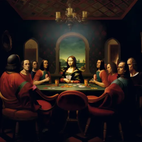 Poker-loving Mona Lisa