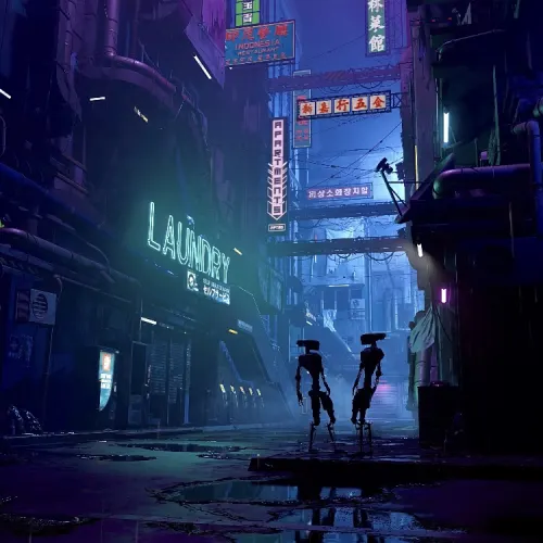akiha rainy street animation