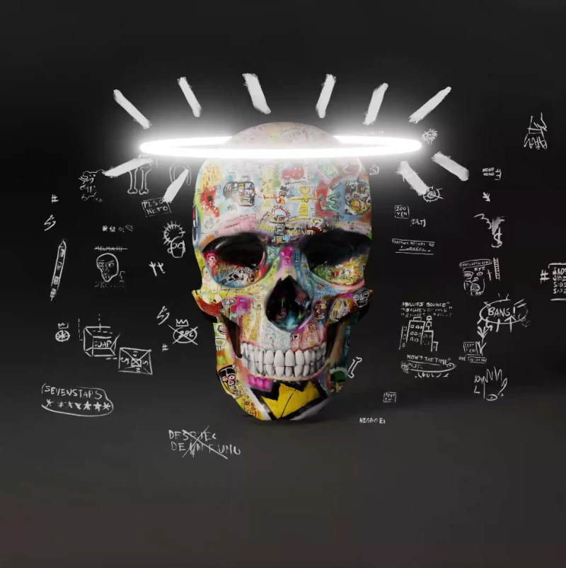 WHITE SKULL BASQUIAT TRIBUTE #8/20