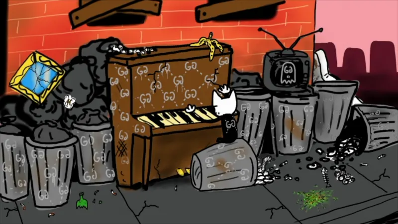 Trash piano