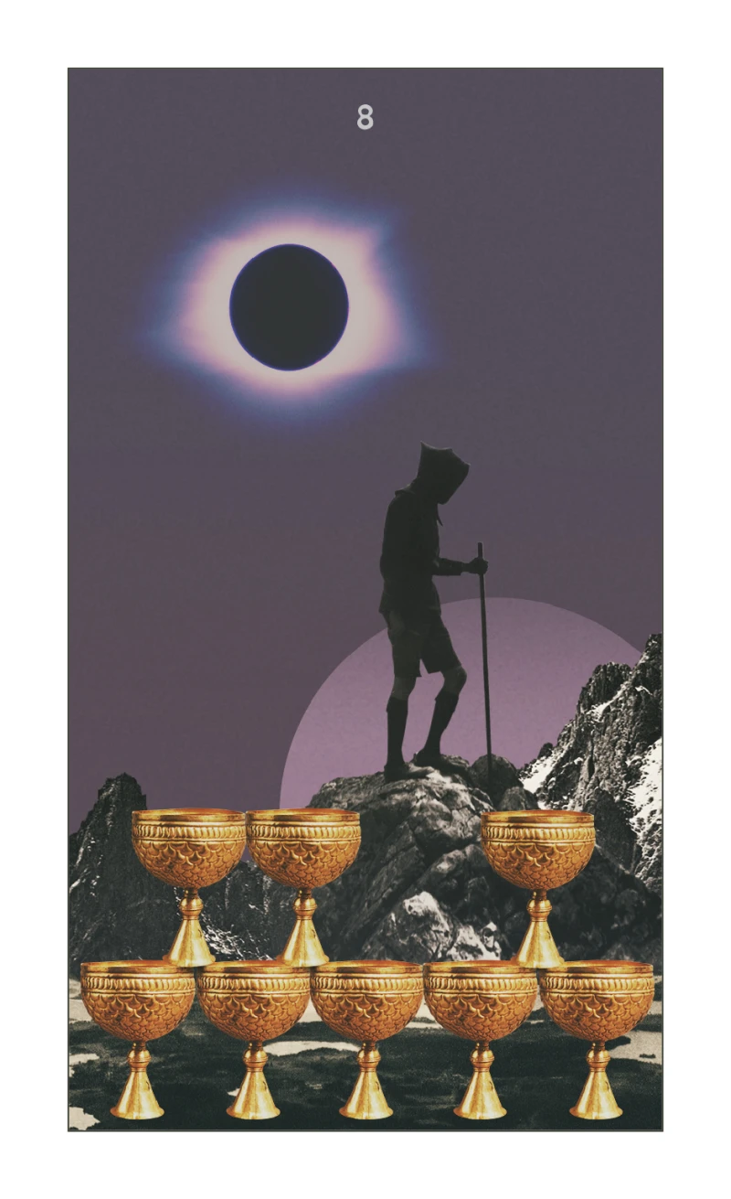 The Hidden Message Tarot Eight of Cups #1/12