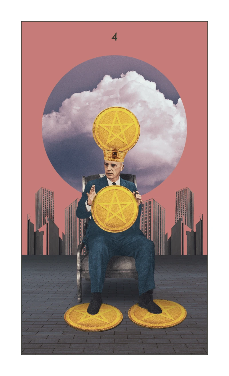 The Hidden Message Tarot Four of Pentacles