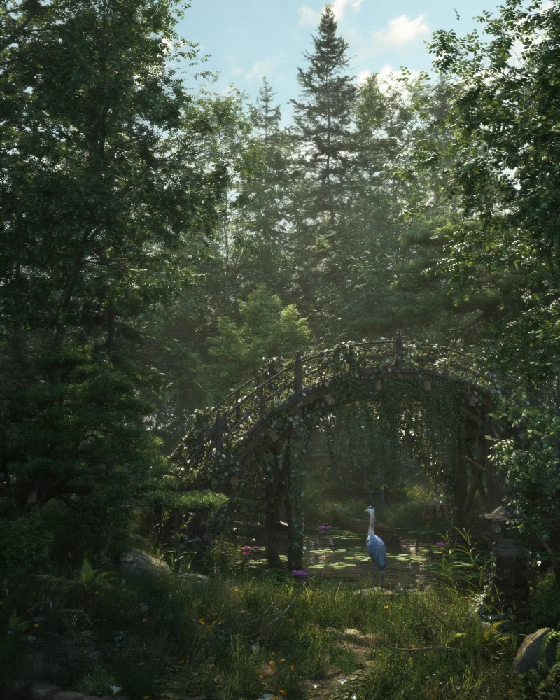 Heron by the Old Bridge