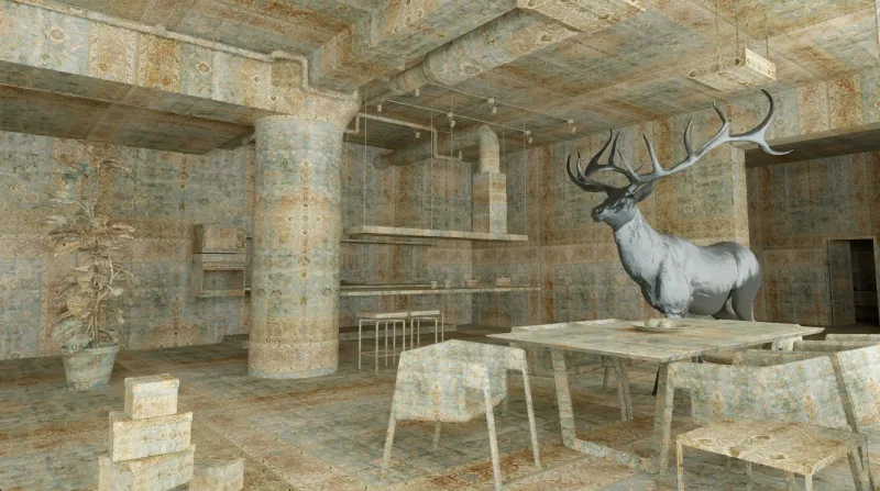 REINDEER IN THE CARPET ROOM - Farid Rasulov