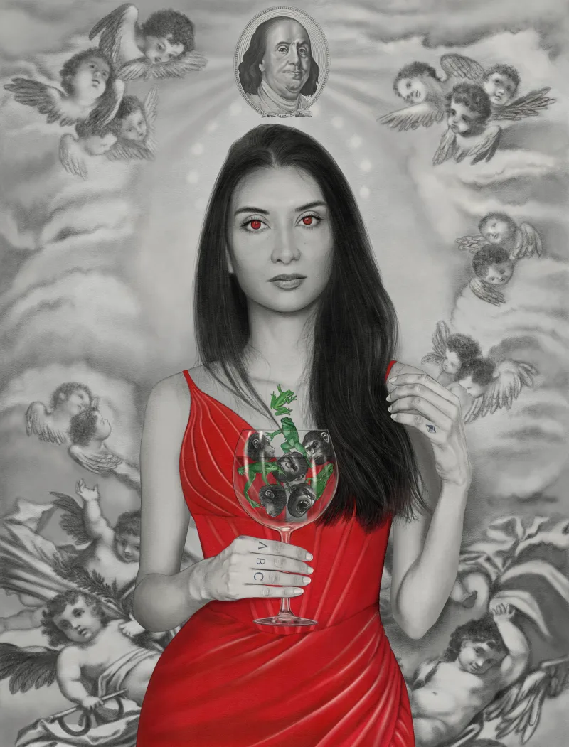 Self Portrait with Apes and Frogs.