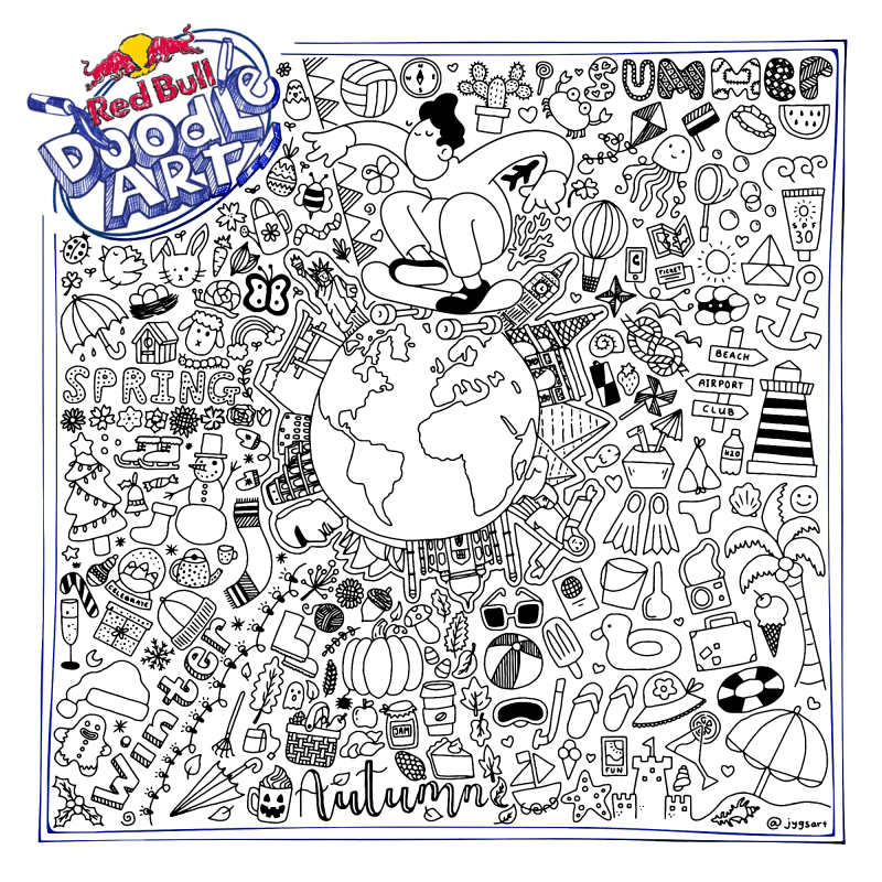 Red Bull Doodle Art Collection mentored by Burnt Toast #7350/12935