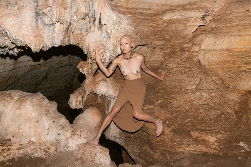 Erika inside Etzba Cave