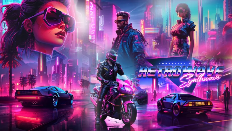 Retrowave Synthwave 80s Poster