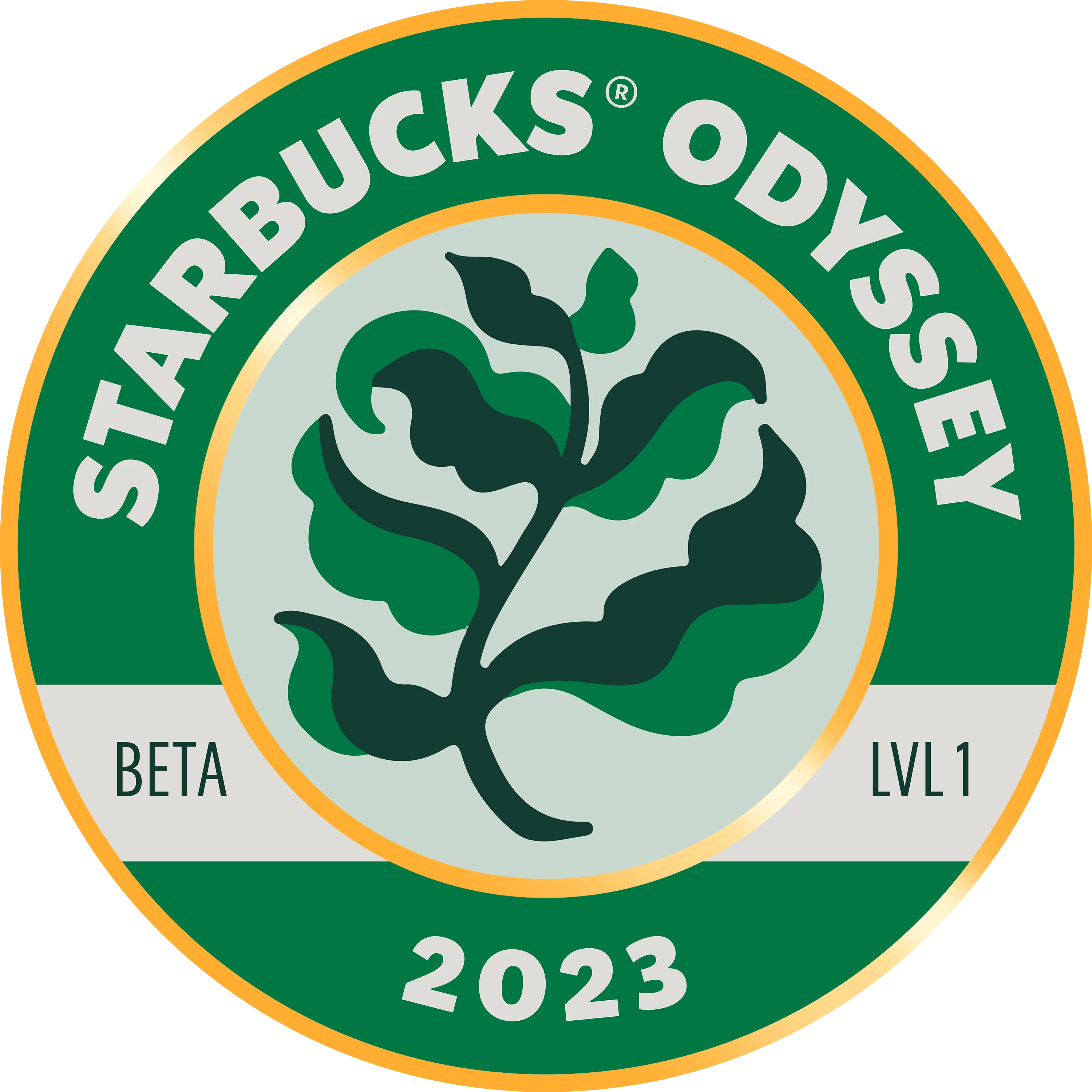 2023 Starbucks Odyssey Achievement Stamp: Level 1 banner