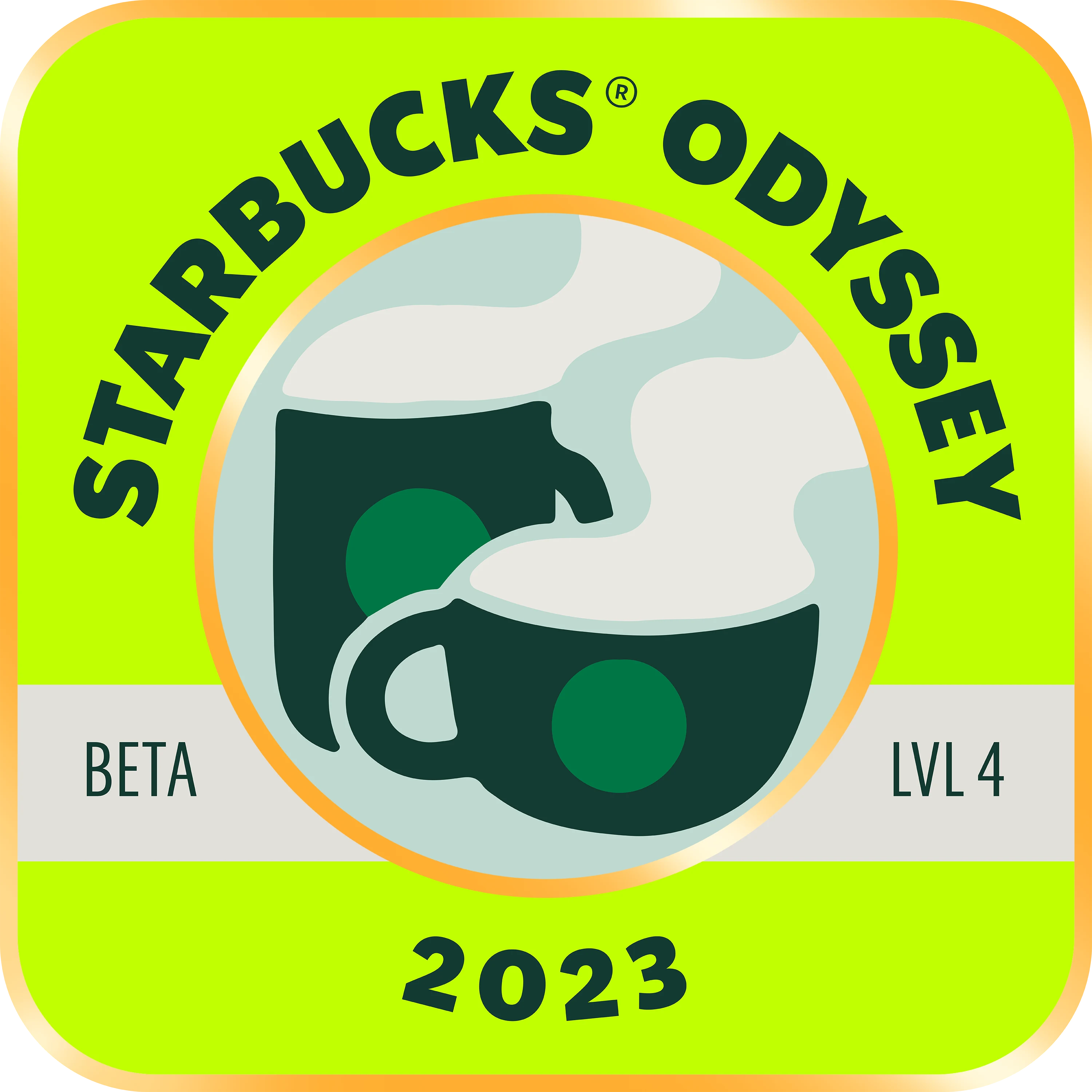 2023 Starbucks Odyssey Achievement Stamp: Level 4 banner