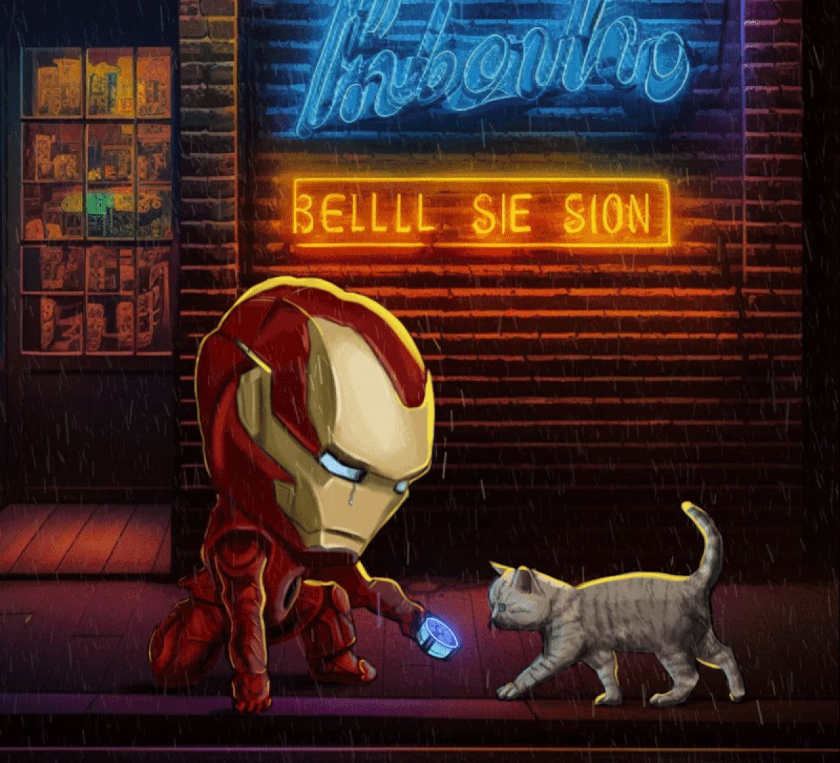 Baby Iron and His Cat