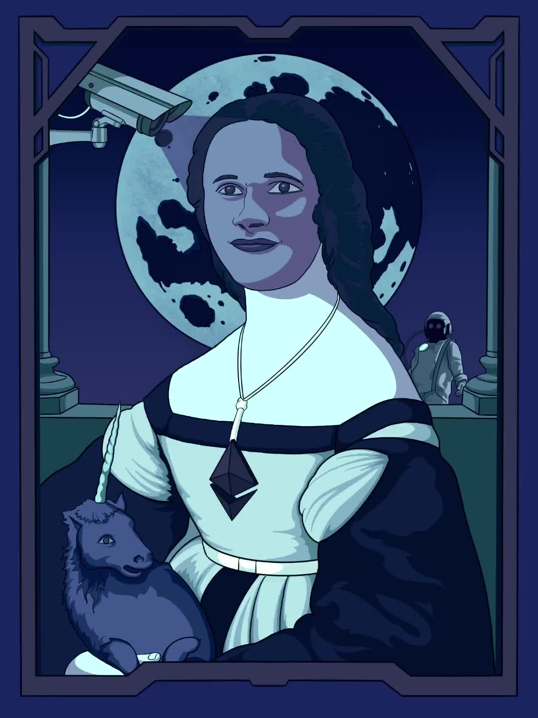 She Caught a Unicorn (Blue)