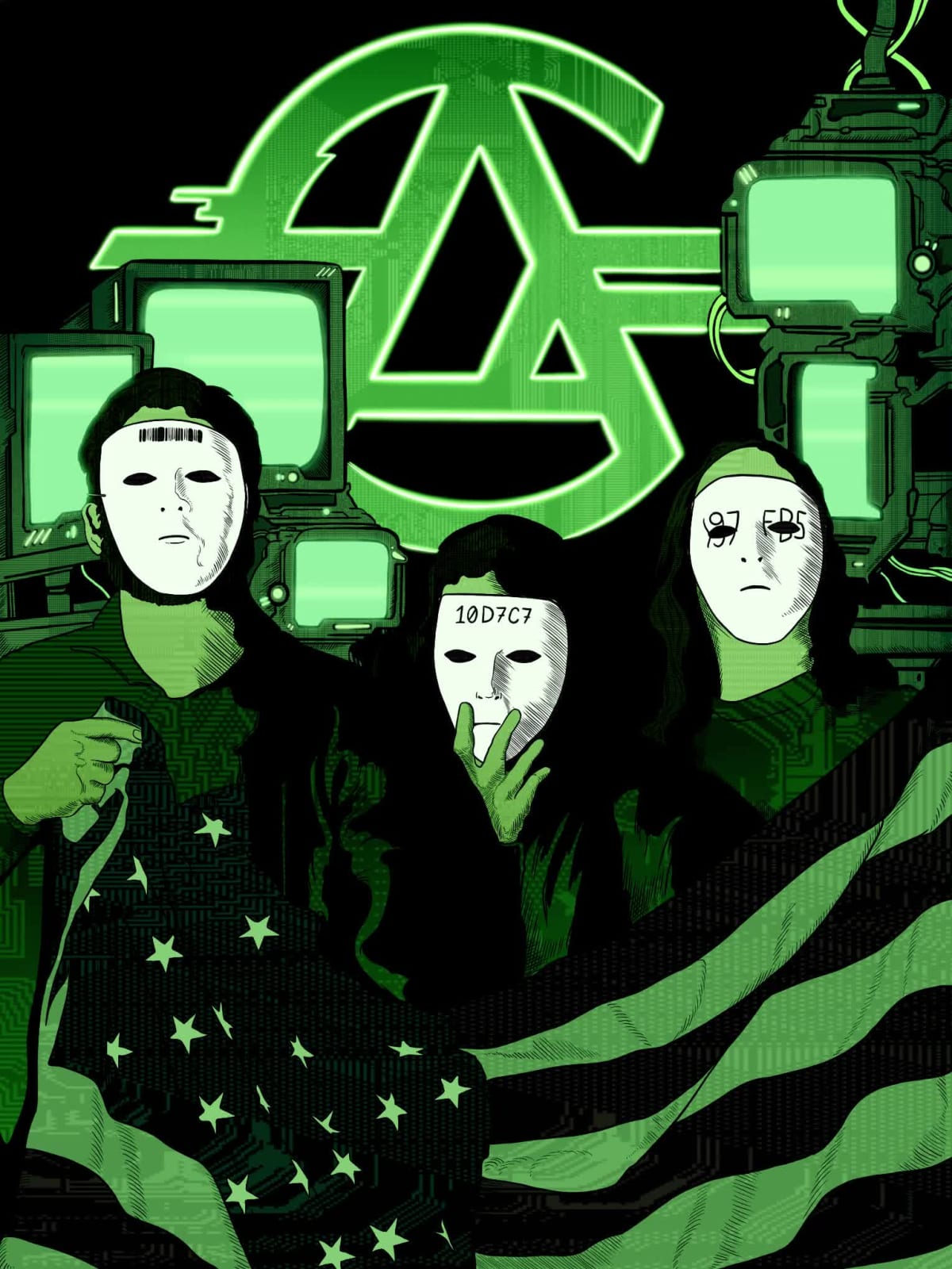 Primal Cypherpunks (altered Wired cover Hackers Green Variant)